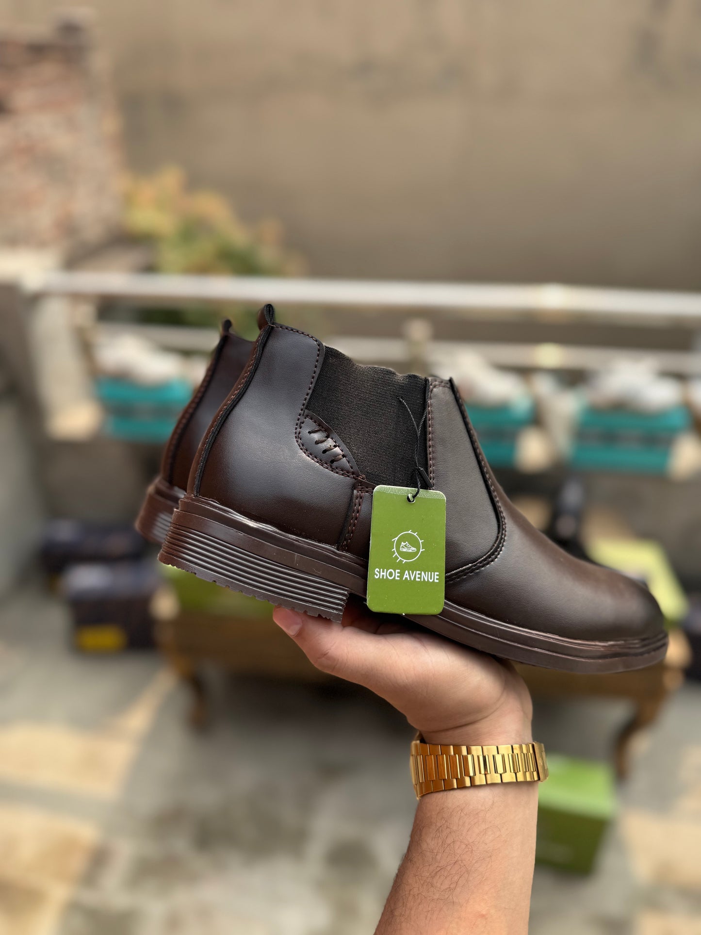 Shoe Avenue Classic Black,Brown Leather Chelsea Boots for Men