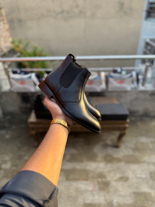 Premium Leather Men’s Chelsea Shoes – Classic Slip-On Formal & Casual Boots