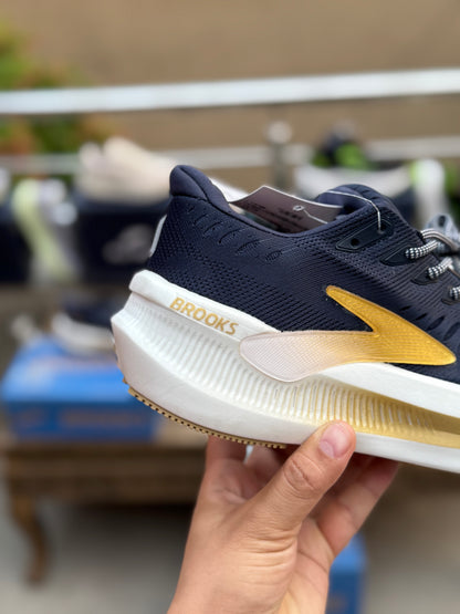 Premium Brooks-Navy Blue Gold Comfort Running Sneakers for Men