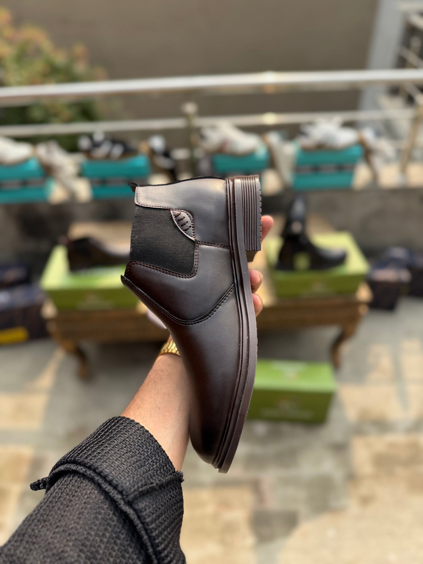 Shoe Avenue Classic Black,Brown Leather Chelsea Boots for Men