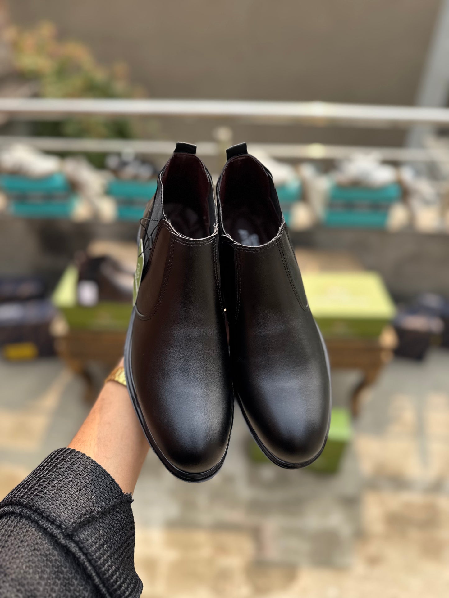 Shoe Avenue Classic Black,Brown Leather Chelsea Boots for Men