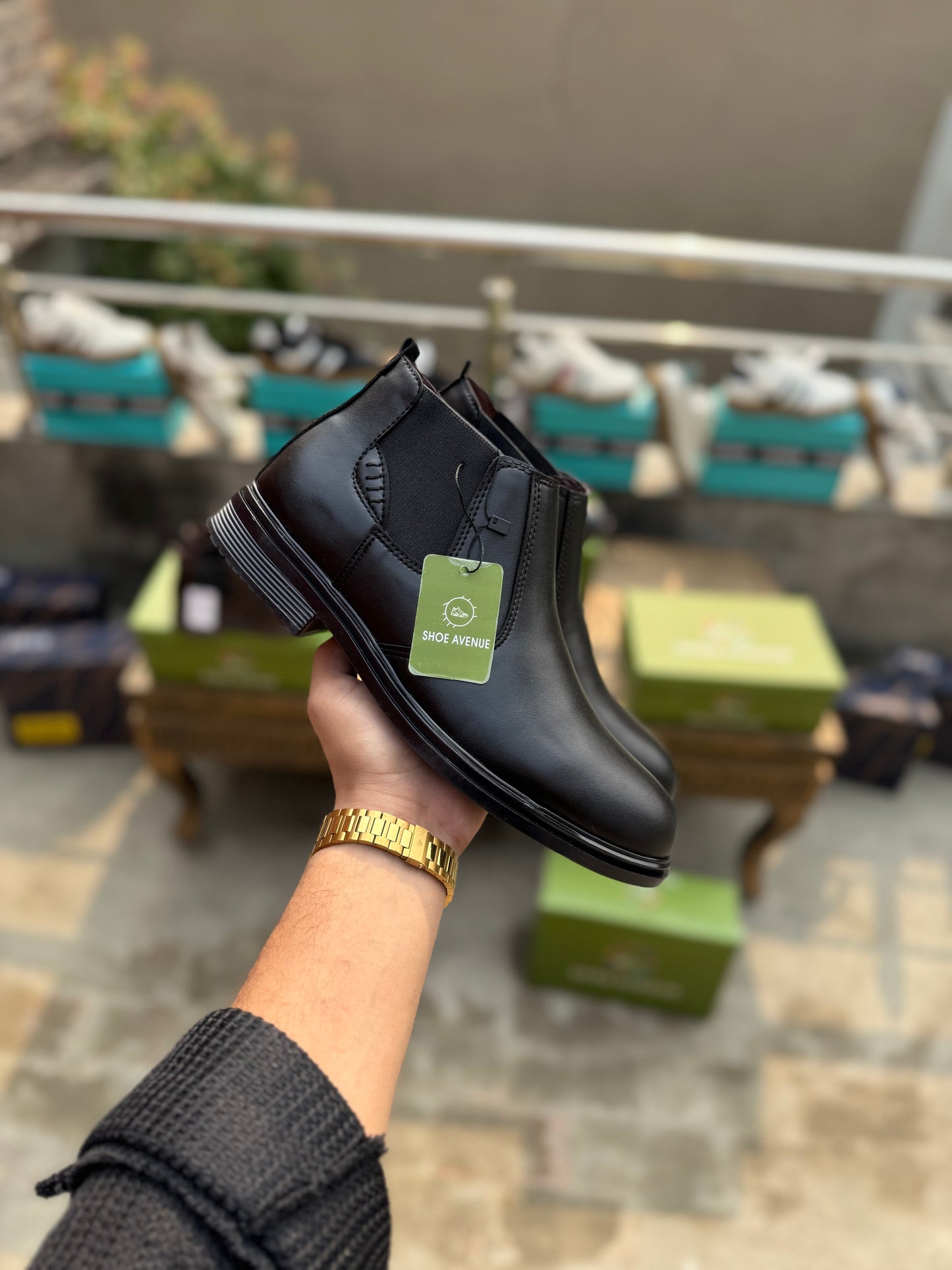 Shoe Avenue Classic Black,Brown Leather Chelsea Boots for Men