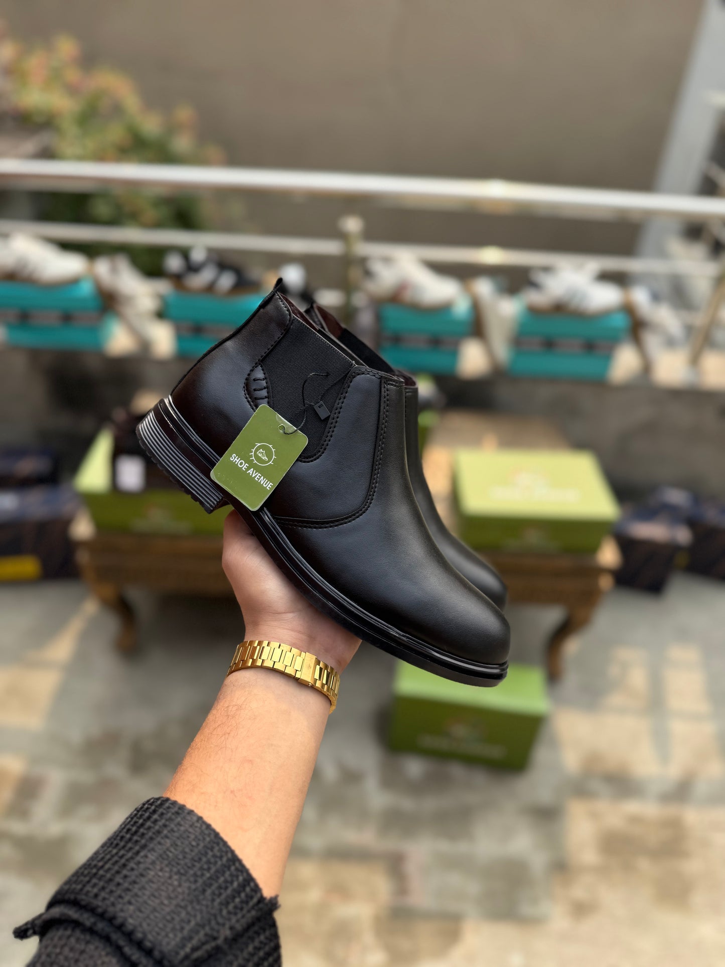 Shoe Avenue Classic Black,Brown Leather Chelsea Boots for Men