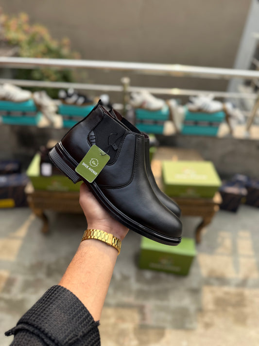 Shoe Avenue Classic Black,Brown Leather Chelsea Boots for Men