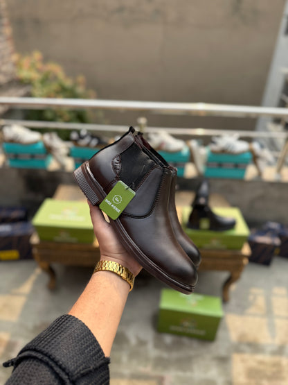 Shoe Avenue Classic Black,Brown Leather Chelsea Boots for Men