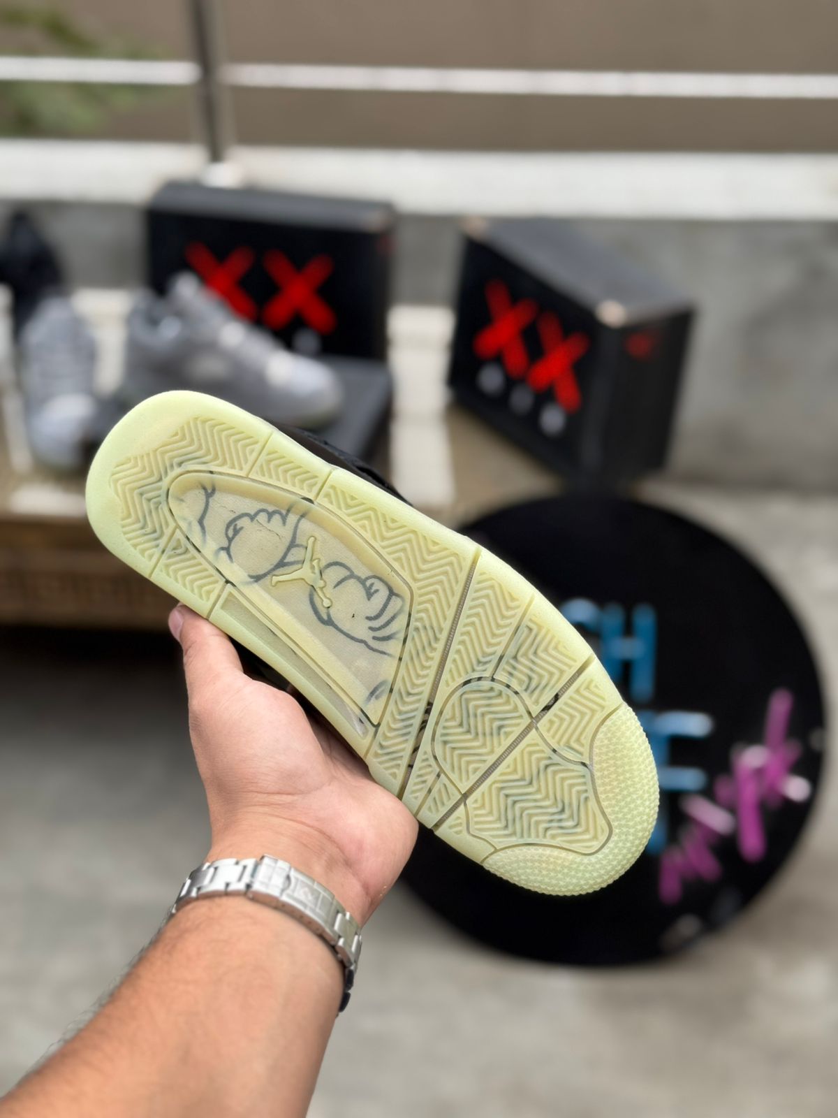 AJ-4 XX Kaws Glow sole